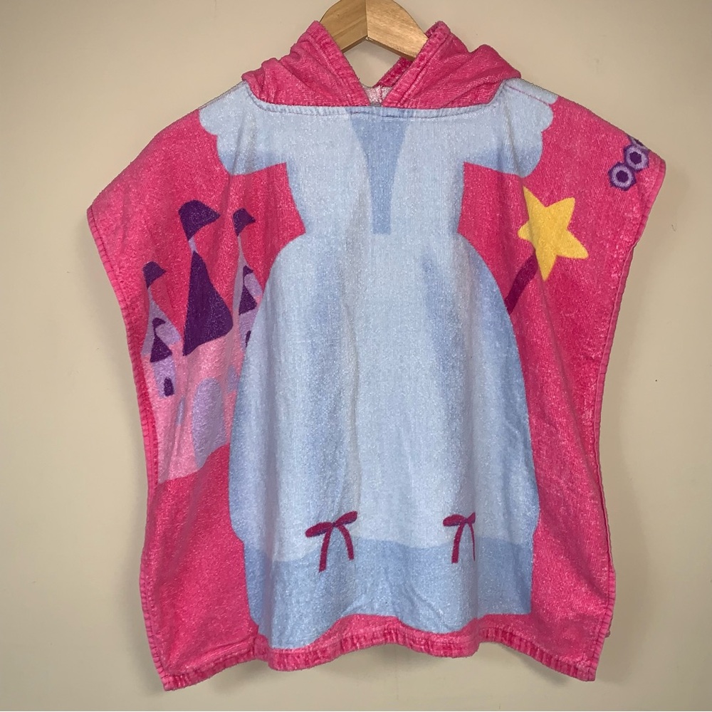 Princess Beach Pool Towel Girl’s One SIze hooded bath cozy coverup Castle Crown